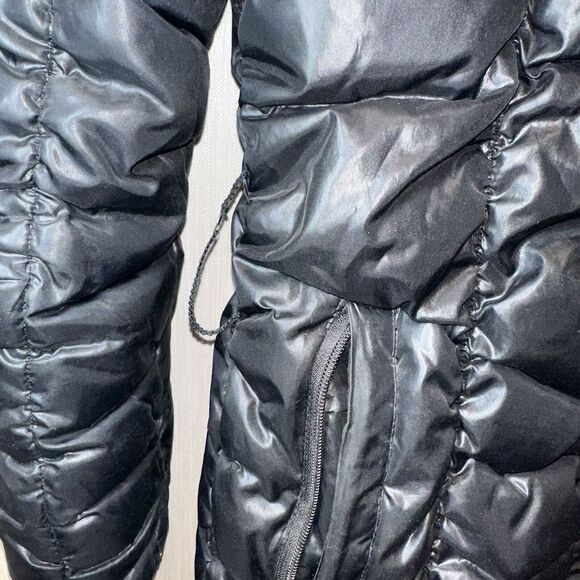 UGG WOMEN PUFFER LONG PARKA JACKET COAT 80/20 Down Black Size Small No Belt - Picture 6 of 8